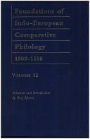 Cover of: Etymologische Forschungen auf dem Gebiete der indo-germanischen: Volume One: Foundations of Indo-European Comparative Philology, 1800-1850, Volume Twelve (Logos Studies in Language and Linguistics)