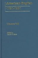Cover of: American English 1760-1925: Volume Eight: American English 1760-1925 by Daniel R. Davis