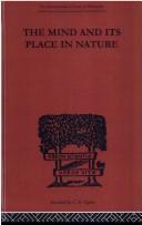 Cover of: The Mind and its Place in Nature (International Library of Philosophy)