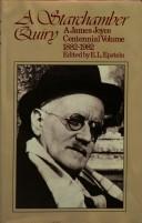 Cover of: A Starchamber quiry: a James Joyce centennial volume, 1882-1982
