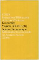 Cover of: International Bibliography of the Social Sciences: Economics 1983 (International Bibliography of Economics (Ibss: Economics))