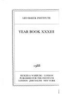 Cover of: Leo Baeck Institute Yearbook 1988 (Leo Baeck Institute Yearbook)