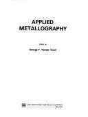 Cover of: Applied metallography