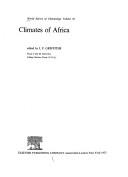 Cover of: Climates of Africa (World Survey of Climatology Volume 10)