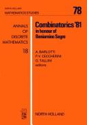 Cover of: Combinatorics (North-Holland mathematics studies) | 