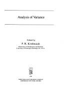 Cover of: Handbook of Statistics 1: Analysis of Variance