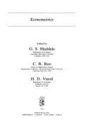 Cover of: Econometrics by edited by G.S. Maddala, C.R. Rao, H.D. Vinod.