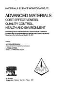 Cover of: Advanced materials: cost effectiveness, quality control, health and environment