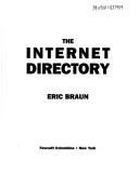 Cover of: The Internet Directory | Eric Braun
