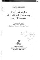 Cover of: The Principles of Political Economy and Taxation