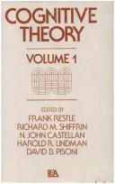 Cover of: Cognitive Theory (Cognitive Theory) by 