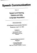 Cover of: Speech Communication