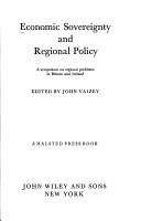 Cover of: Economic sovereignty and regional policy by Vaizey, John