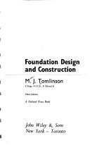 Cover of: Foundation design and construction