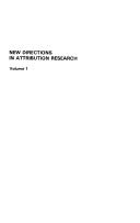 Cover of: New Directions in Attribution Research. Volume 1