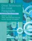 Cover of: Great Sentences for Great Paragraphs: An Introduction to Basic Sentences and Paragraphs