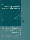 Cover of: Principles of Accounting: Working Papers for Exercises and Problems, Vol 1, Chapters 1-18 and Appendixes A-C