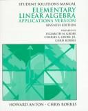 Cover of: Elementary Linear Algebra: Applications Version : Student Solutions Manual
