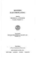 Modern electroplating by Electrochemical Society.