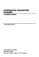 Cover of: Construction regulations glossary: a reference manual