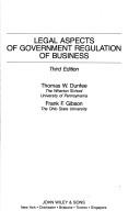 Cover of: Legal aspects of government regulation of business