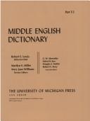 Cover of: Middle English Dictionary (Volume T.5) by Robert E. Lewis