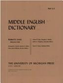 Cover of: Middle English Dictionary (Volume U.1) by Robert E. Lewis