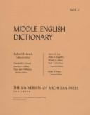 Cover of: Middle English Dictionary (Volume U.2)