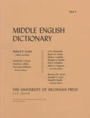 Cover of: Middle English Dictionary (Volume V.1) by Robert E. Lewis