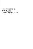 Cover of: On a New Method of Analysis and Its Applications (Pure & Applied Mathematics) by Paul Turan