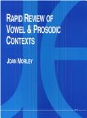 Cover of: Rapid review of vowel and prosodic contexts: improving spoken English : consonants in context
