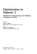 Cover of: Optimization in industry 2: mathematical programming and modeling techniques in practice