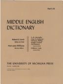 Cover of: Middle English Dictionary (Volume S.10) by Robert E. Lewis