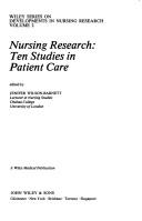Cover of: Nursing Research: Ten Studies in Patient Care (Development in Nursing Research)