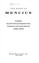 Cover of: The works of Mencius.