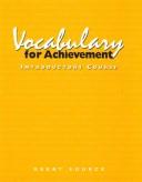 Cover of: Vocabulary for Achievement by Margaret Ann Richek, Susan Weiler, Arlin T. McRae