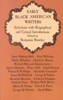 Cover of: Early Negro American writers: selections with biographical and critical introductions