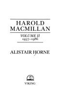 Cover of: Harold Macmillan: Volume 2:  1957-1986