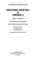 Cover of: Historic houses of America open to the public