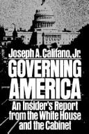 Cover of Governing America by Joseph A. Califano