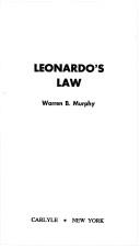 Cover of: Leonardo's Law
