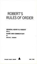 Cover of: Robert's Rules of Order by Henry M. Robert