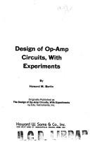 Cover of: Design of op-amp circuits, with experiments