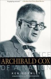 Cover of: Archibald Cox by Ken Gormley