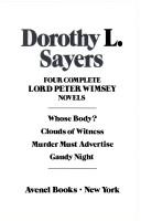 Four complete Lord Peter Wimsey novels by Dorothy L. Sayers