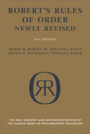 Cover of: Robert's Rules of Order (Newly Revised, 10th Edition) by Henry M. Robert III, William J. Evans, Daniel H. Honemann