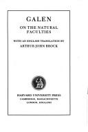 Cover of: On the natural faculties by Galen