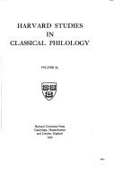 Cover of: Harvard Studies in Classical Philology, Volume 83
