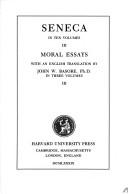 Cover of: Seneca: Moral Essays, Volume III. De Beneficiis. (Loeb Classical Library No. 310)