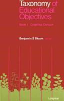Cover of: Taxonomy of educational objectives: the classification of educational goals